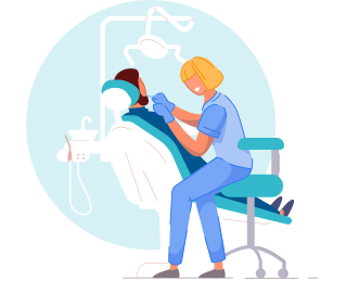 Dentist performing a procedure on a relaxed patient